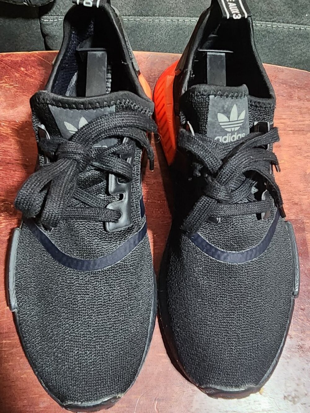 Adidas NMD R1 Core Black Solar Red - Men's Size 9 (Good Condition). No Box